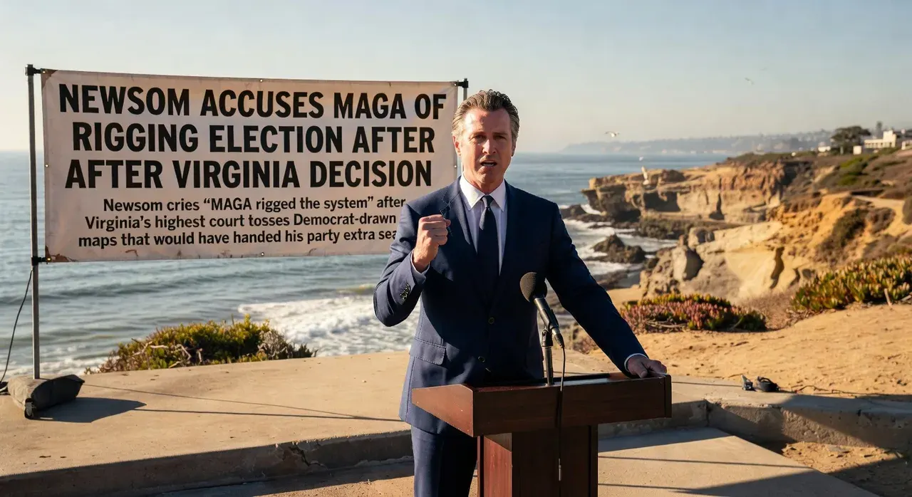 Newsom accuses MAGA of rigging election after Virginia decision
