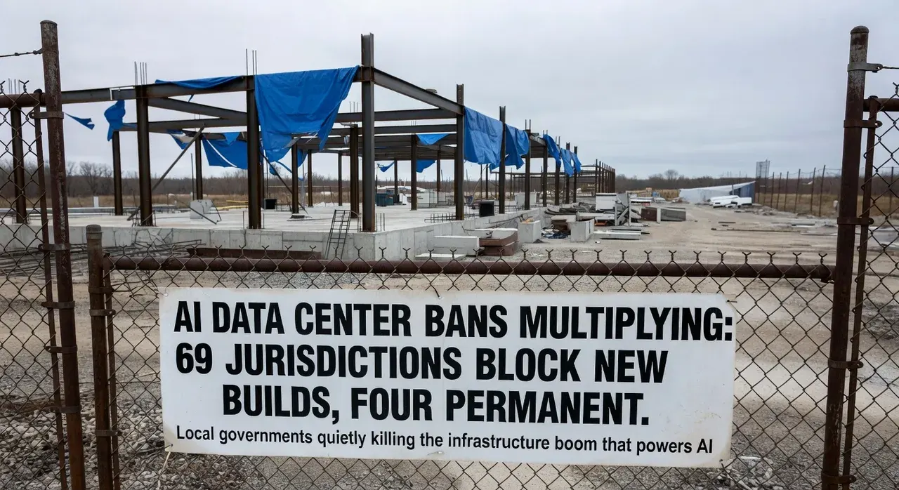 AI data center bans are rapidly multiplying across the US, 69 jurisdictions block new builds, with four moves noted as permanent