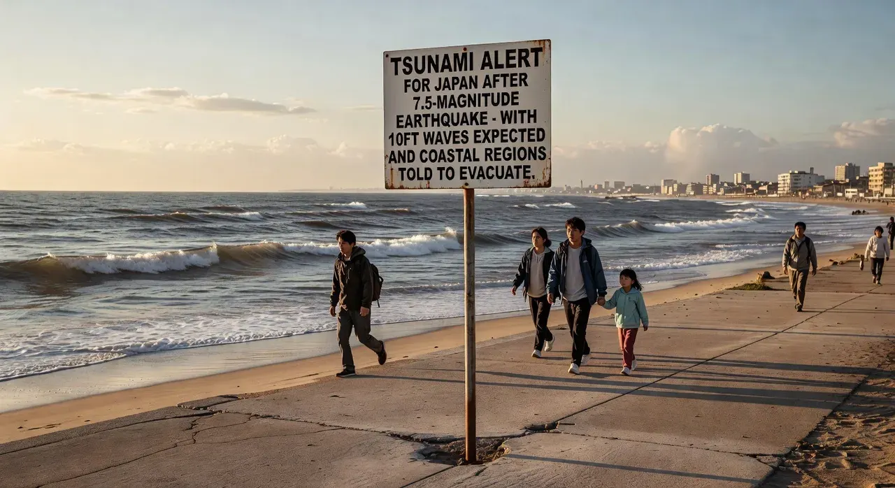 Tsunami alert for Japan after 7.5-magnitude earthquake - with 10ft waves expected and coastal regions told to evacuate