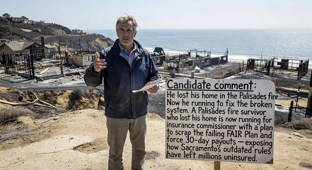 Candidate comment : He lost his home in the Palisades fire . Now he running to fix the broken system 