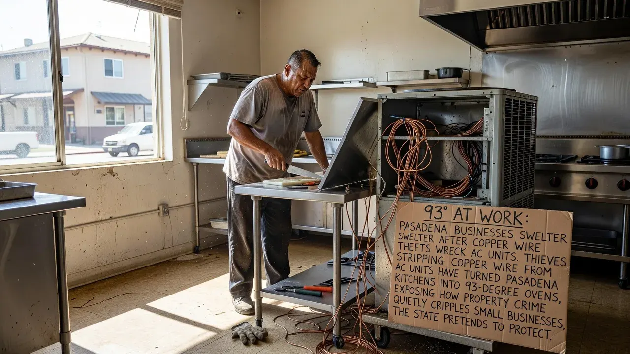 93 degrees at work: Pasadena businesses swelter after copper wire thefts wreck AC units