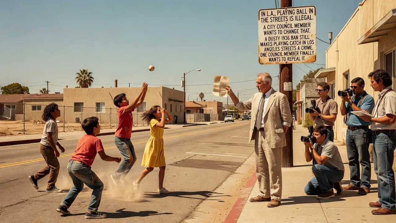 In L.A., playing ball in the streets is illegal. A city council member wants to change that