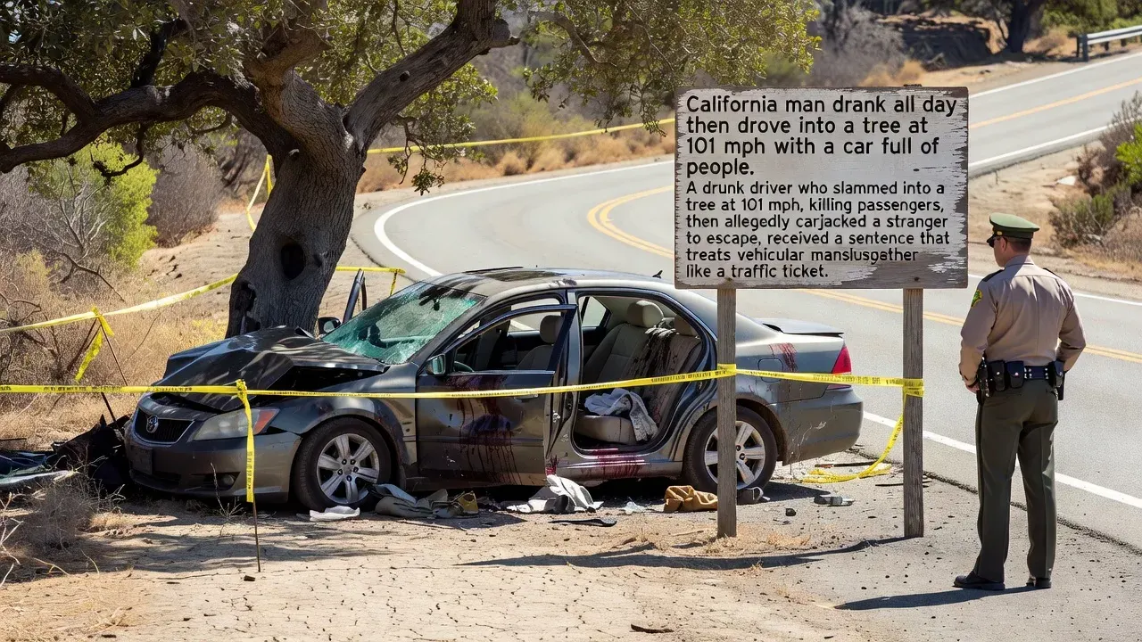 California man drank all day then drove into a tree at 101 mph with a car full of people