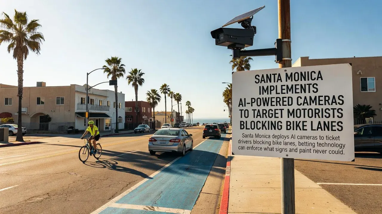 Santa Monica implements AI-powered cameras to target motorists blocking bike lanes