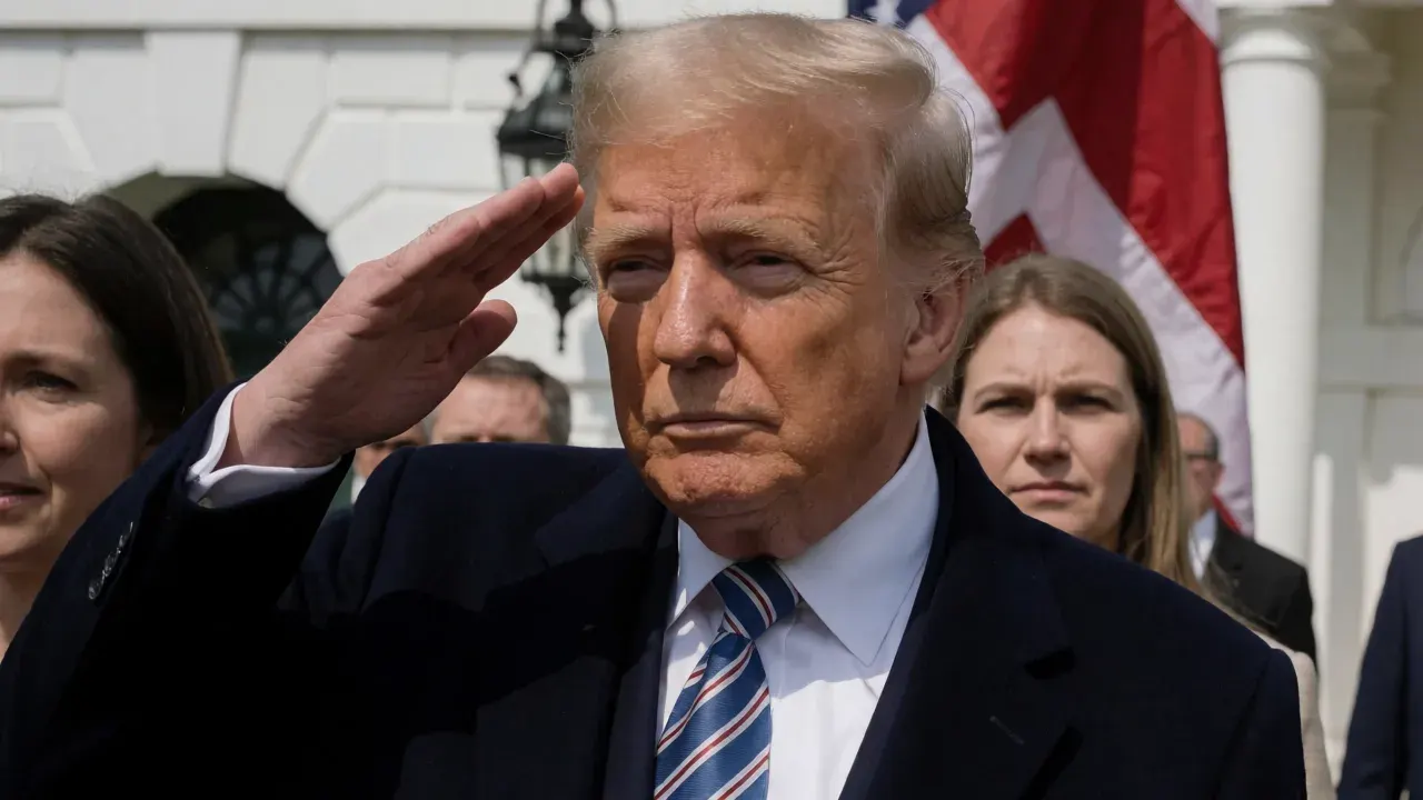 Draft Dodger Trump Salutes National Anthem as Xi Jinping Visits White House