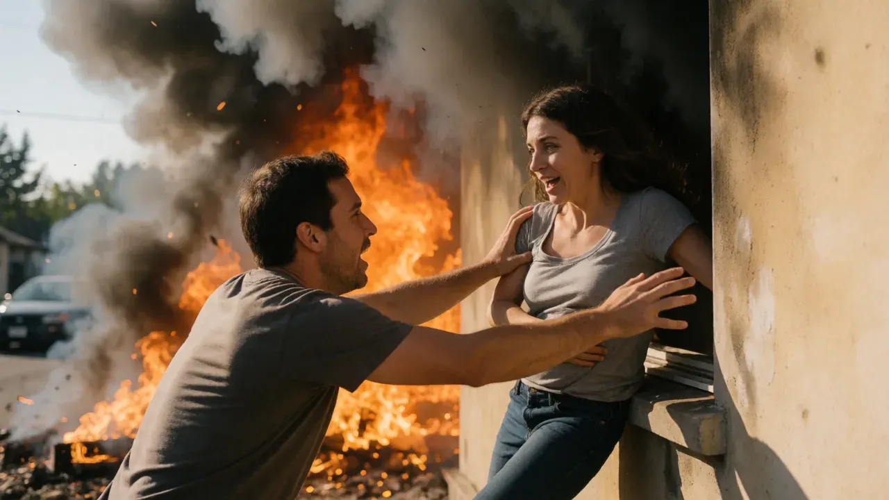 'You can't jump': Man helped save pregnant woman from fire, then explosion hurled him out window