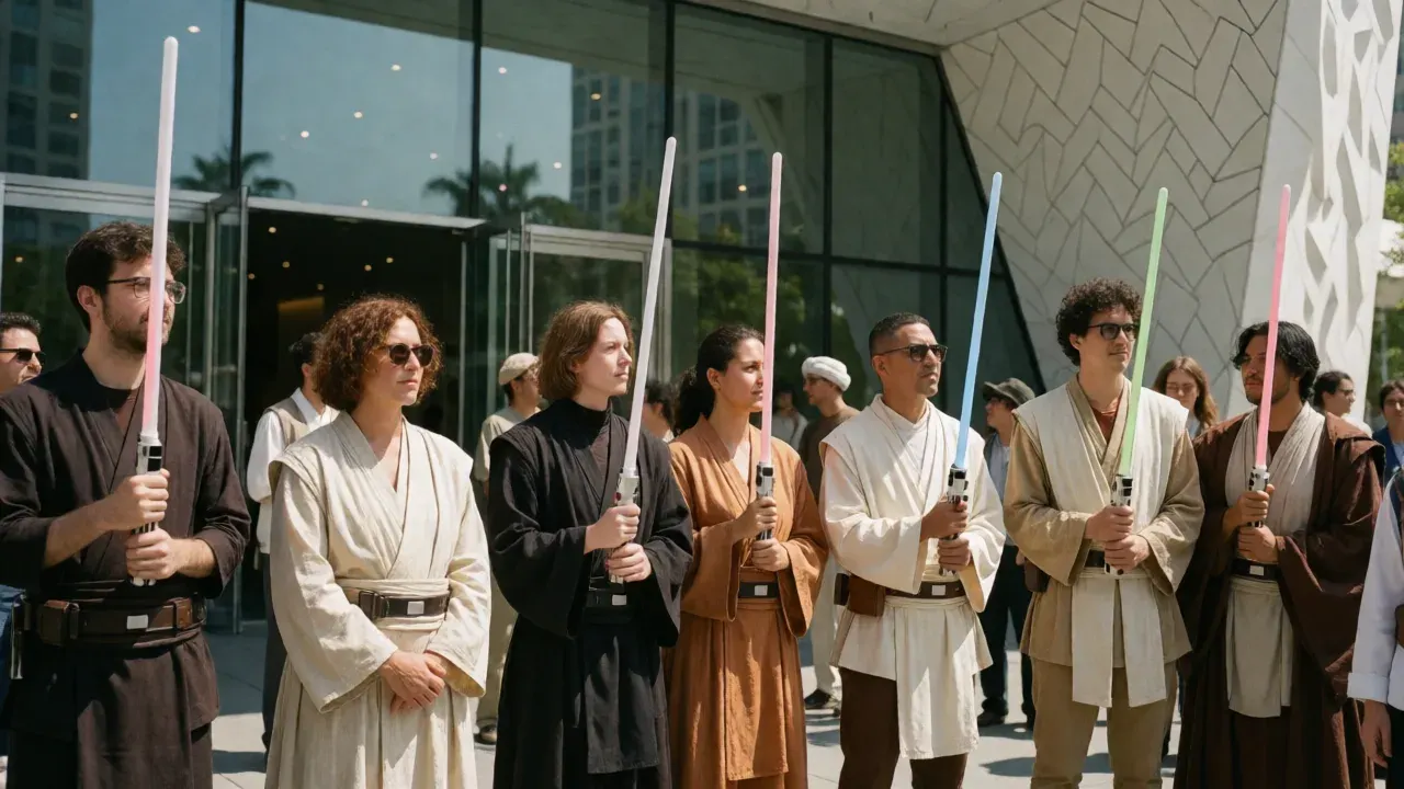 Jedi-themed protest outside Lucas Museum targets L.A. Olympics over worker rights