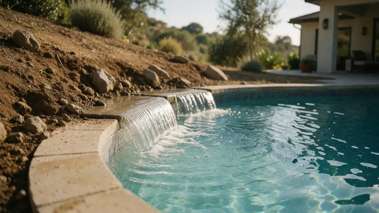 Overflowing pool causes partial hillside collapse in Hollywood Hills