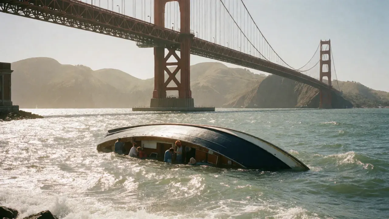 Boat capsizes under Golden Gate Bridge, leaving 1 dead