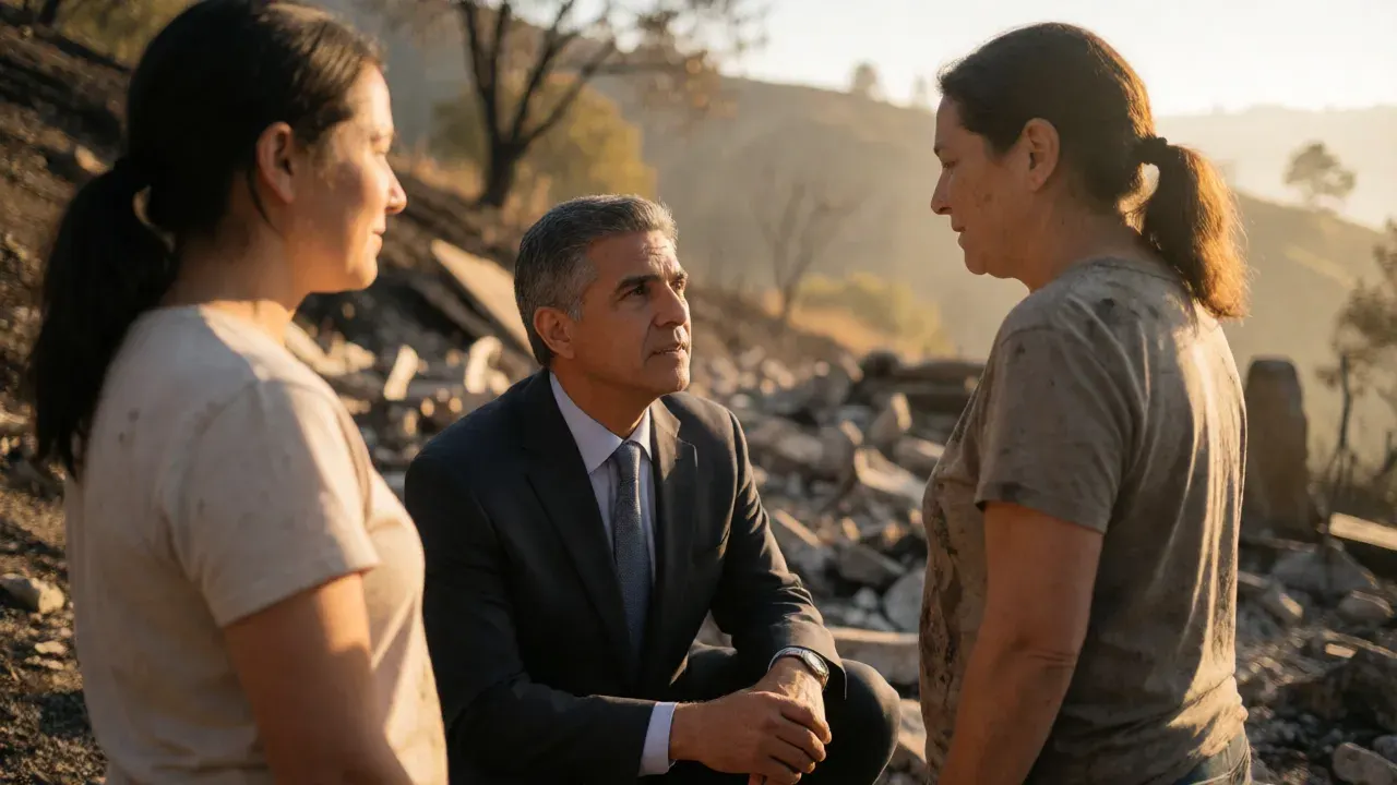 Governor's race heats up as Becerra meets fire victims, Hilton blames Dems for high cost of living