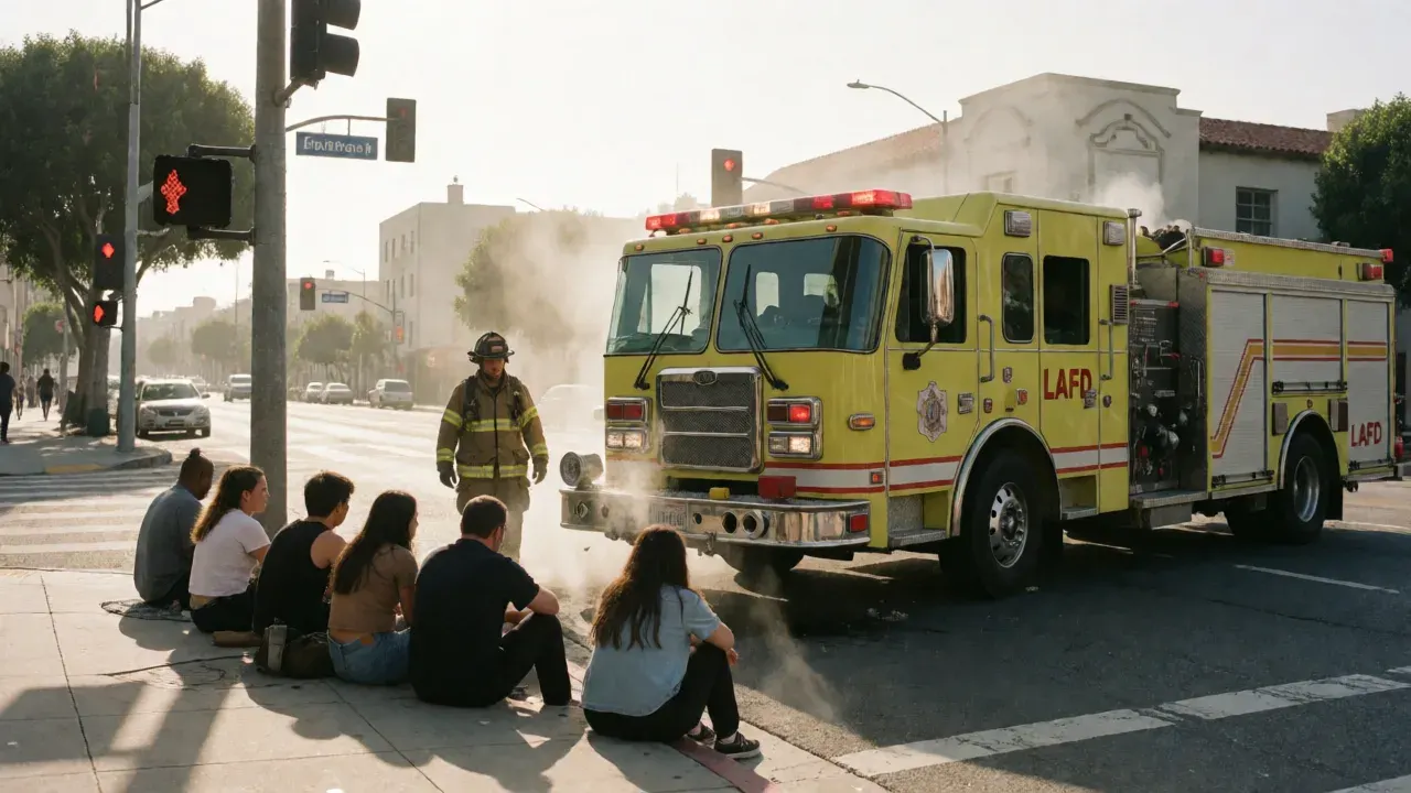 Crash involving L.A. Fire Department truck sends 7 to hospital including firefighter