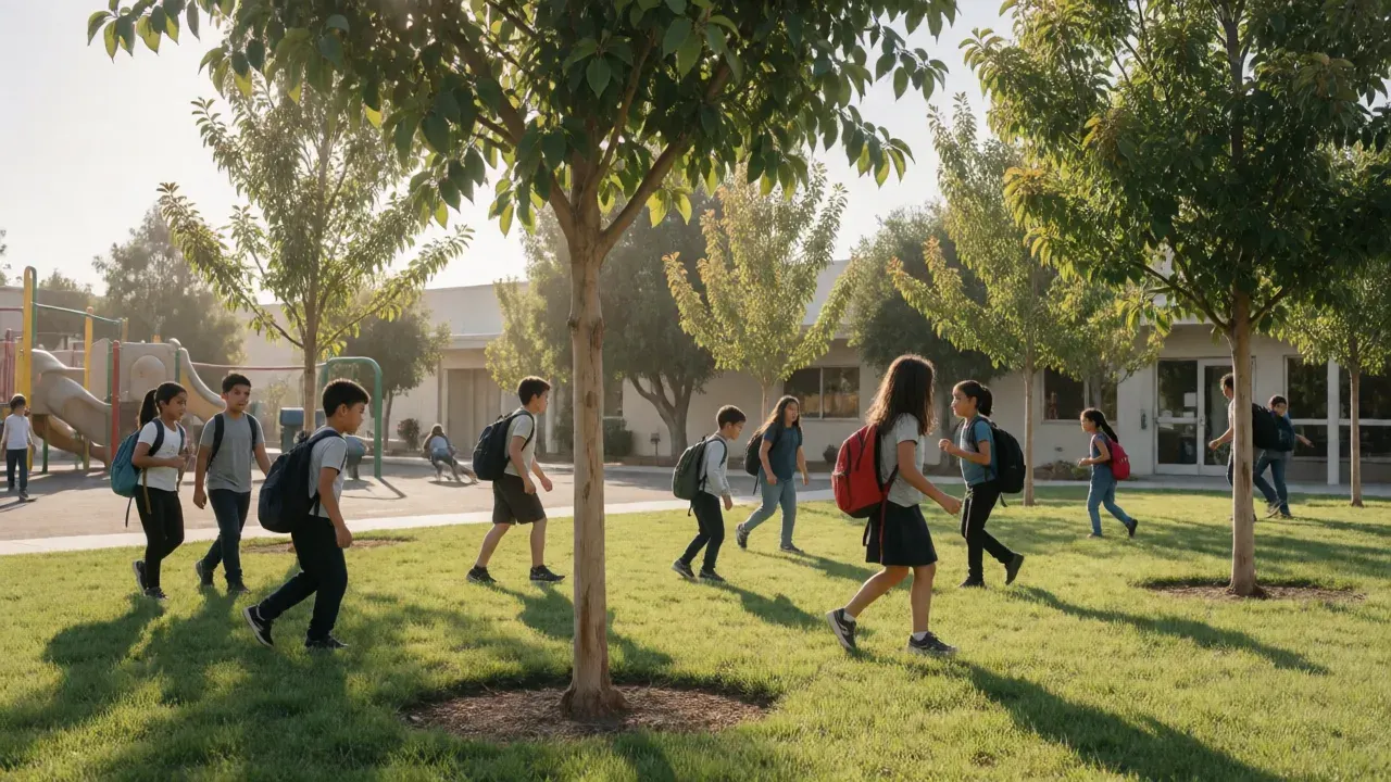 One L.A. school trades asphalt for trees and grass