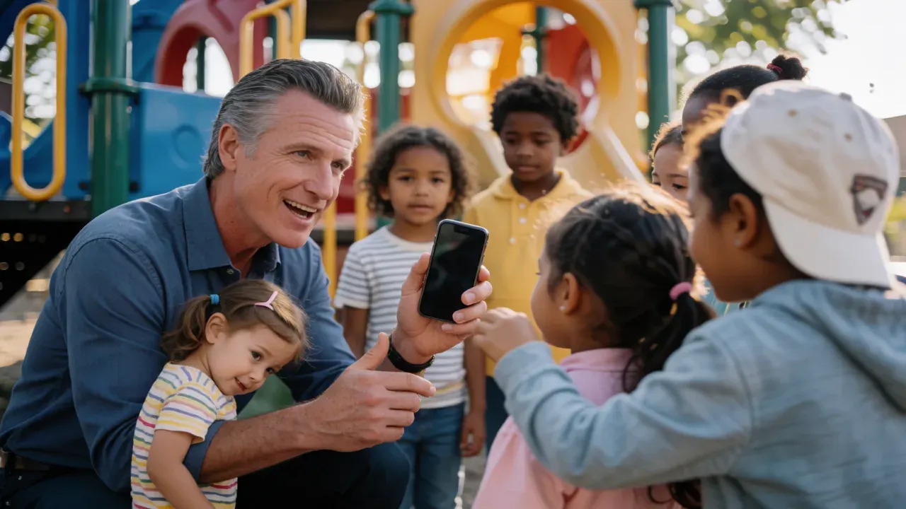 Newsom wants kids to back off the clicks, chats and swipes