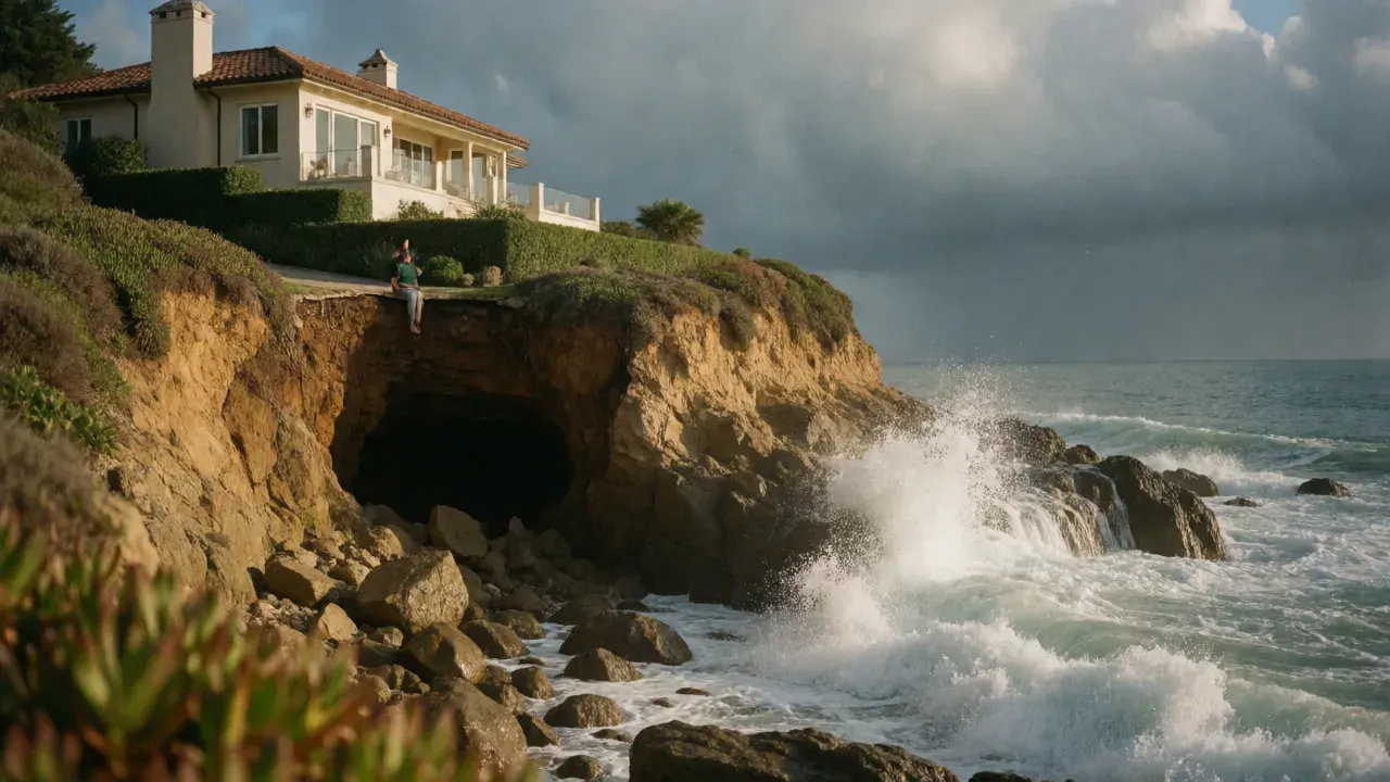 At the Nicolas Cage sinkhole in Malibu, El Niño fears alter the good vibes mood