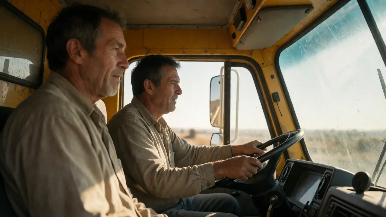 A father and son drive trash trucks in Southern California. One has built a life, the other feels stuck