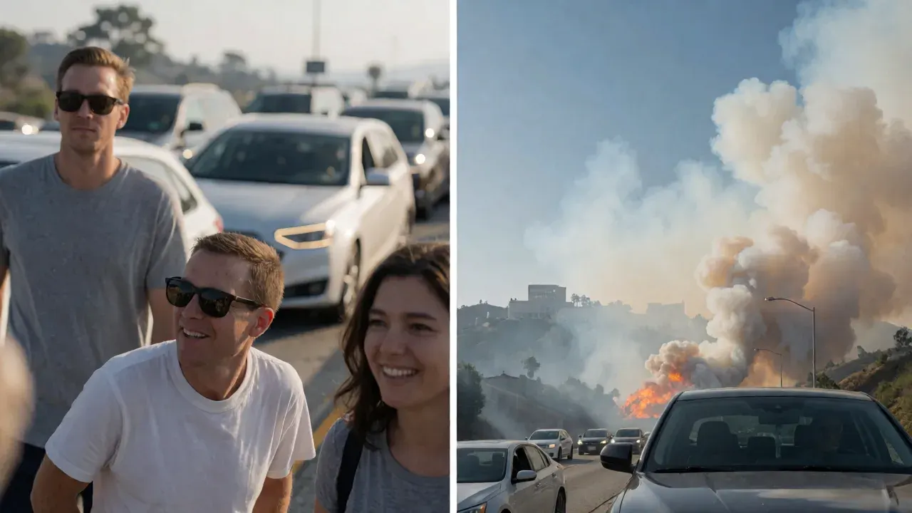 Wildfire near Getty Center turns 405 Freeway into LA rush hour nightmare