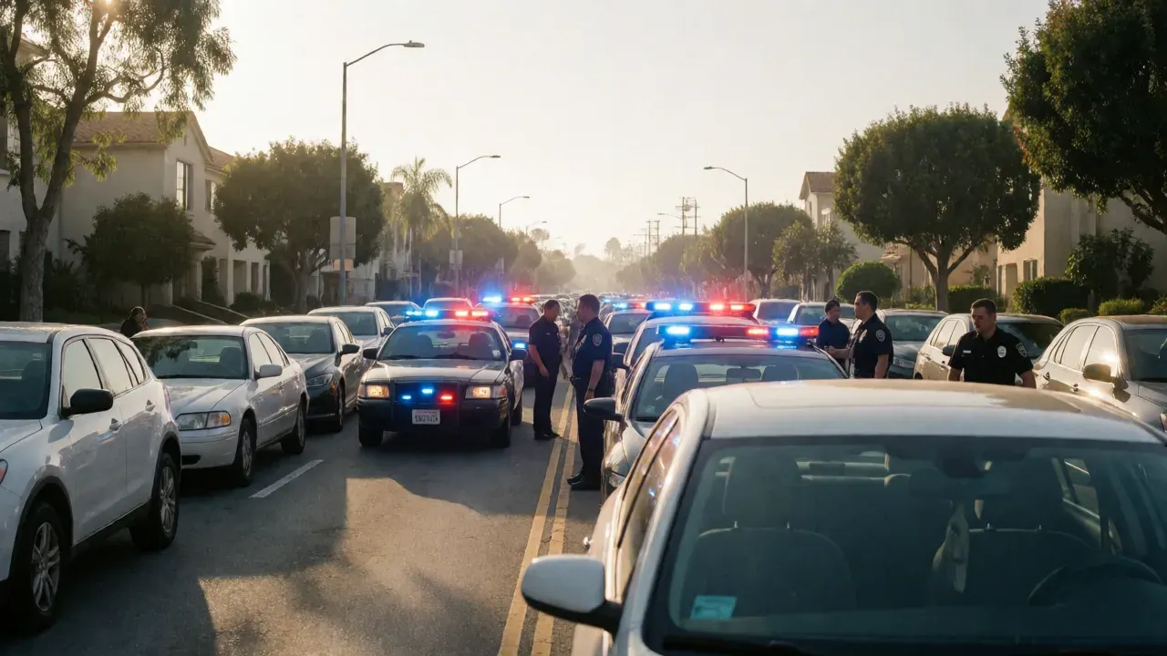 LAPD busts massive street takeover in South Bay, impounding more than 100 cars