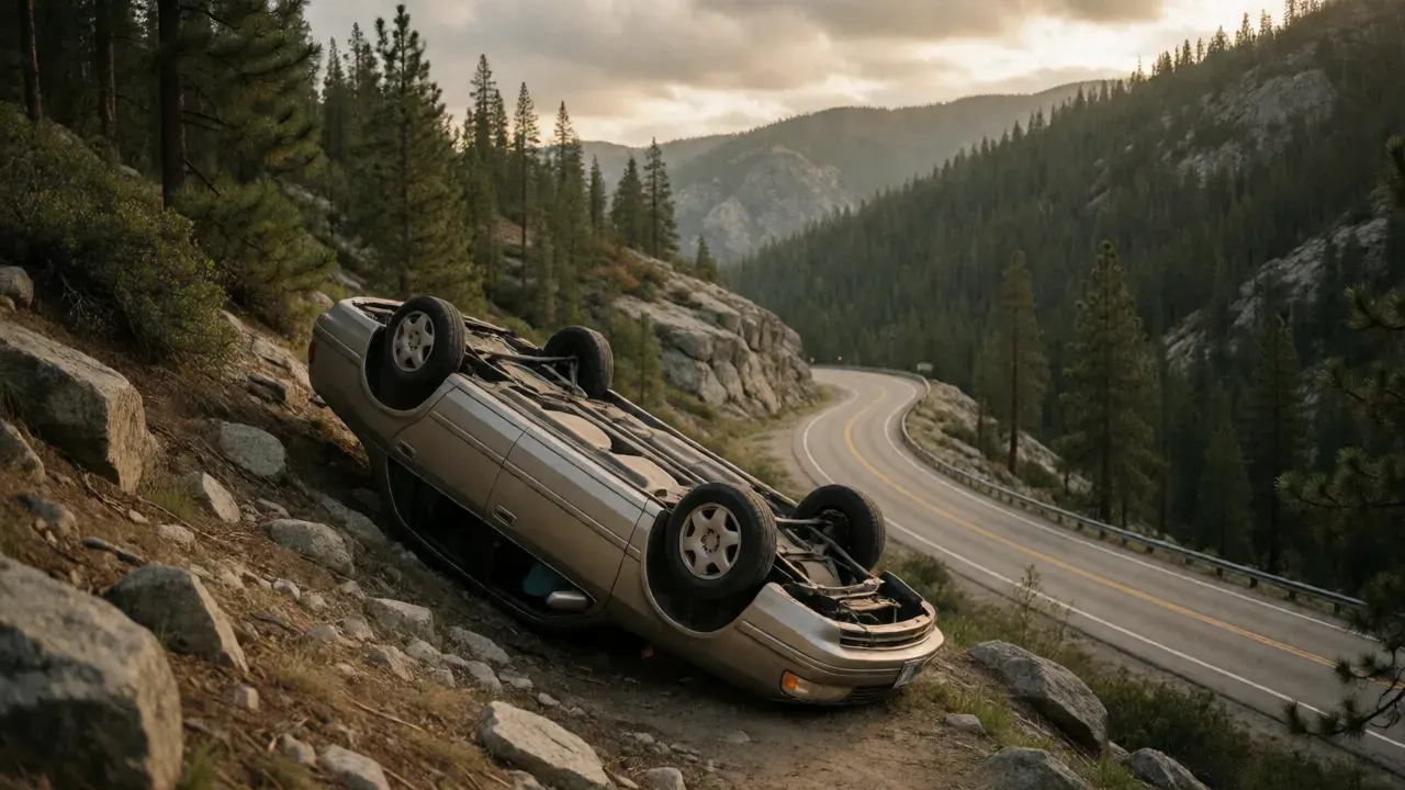 4 people dead, 2 hurt after vehicle rolls off mountain road near Wrightwood