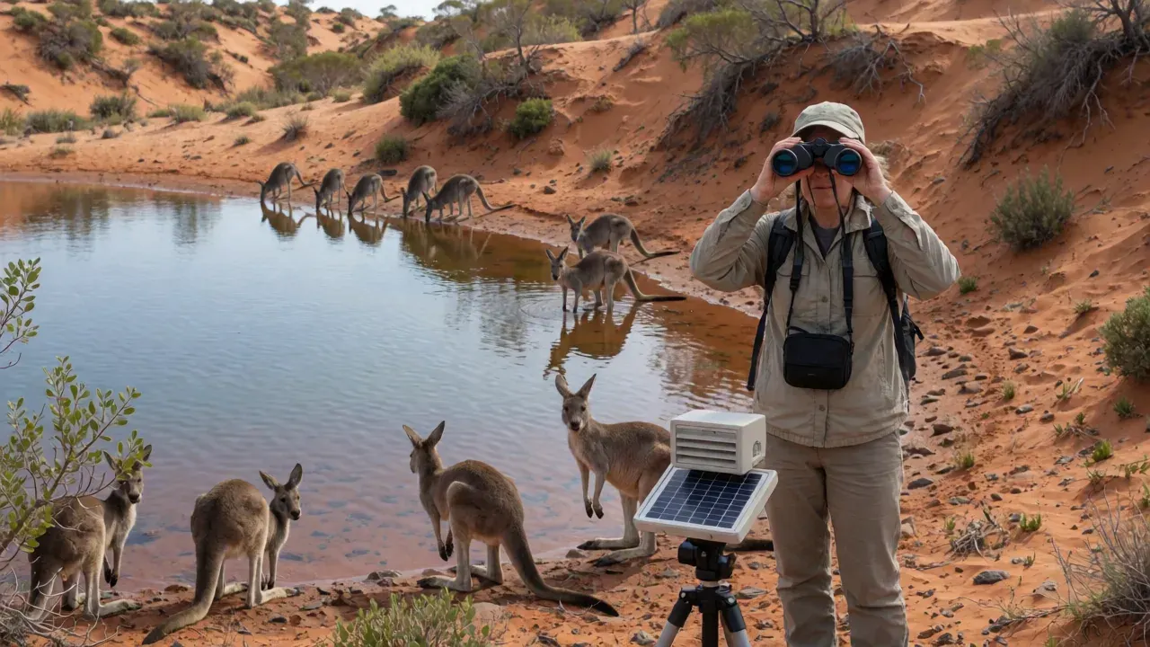 1.2 Miles of Isolation: Tiny Camera in Australian Desert Reveals Secret Animal Drinking Party While Studying Climate Change