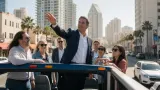 AI-generated illustration: Gloria Launches National Affordability Tour Amid Trash Fee Controversy. Not a photograph of the reported event.