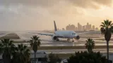 AI-generated illustration: Nor’easter Disrupts Flights Nationwide, Including LAX. Not a photograph of the reported event.