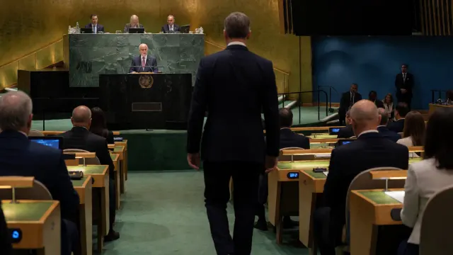US delegate leaves the room as Iran's president tells UN that country is 'victim of terrorism'