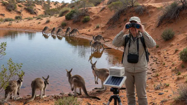 1.2 Miles of Isolation: Tiny Camera in Australian Desert Reveals Secret Animal Drinking Party While Studying Climate Change