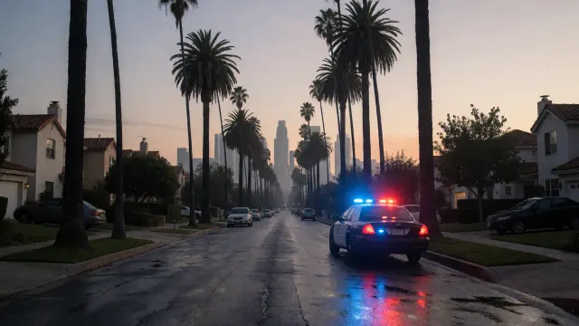 AI-generated illustration: Two hospitalized after early morning shooting in Lennox. Not a photograph of the reported event.